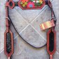 HILASON WESTERN LEATHER HORSE BRIDLE HEADSTALL MAHOGANY W/ FLORAL INLAY
