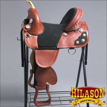 TW107M-F HILASON TREELESS WESTERN TRAIL BARREL RACING LEATHER CHILD SADDLE 13"