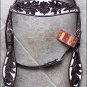 HILASON WESTERN LEATHER HEADSTALL BREAST COLLAR DARK BROWN W/ WHITE HAND PAINT