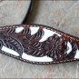 HILASON WESTERN LEATHER HEADSTALL BREAST COLLAR DARK BROWN W/ WHITE HAND PAINT