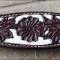HILASON WESTERN LEATHER HEADSTALL BREAST COLLAR DARK BROWN W/ WHITE HAND PAINT