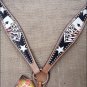 SS22 NEW HILASON WESTERN LEATHER HORSE BREAST COLLAR BLACK W/ HAND PAINT CARDS