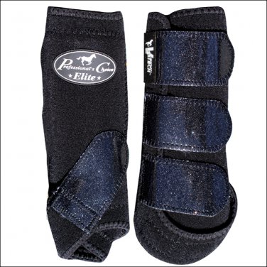 SML PROFESSIONAL CHOICE SPORTS MEDICINE HORSE LEG BOOTS 4 PACK GLITTER BLACK
