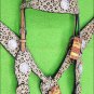 HILASON WESTERN LEATHER HORSE HEADSTALL BREAST COLLAR LEOPARD BLING AB CONCHO
