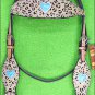 HILASON WESTERN LEATHER HORSE HEADSTALL BREAST COLLAR LEOPARD TURQUOISE CONCHO