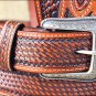 32x1 1/2" 3D TAN MENS WESTERN FASHION LEATHER BELT REMOVABLE BUCKLE W/ CONCHO