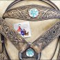 HILASON RUSTIC VINTAGE LEATHER HORSE HEADSTALL BREAST COLLAR TURQUOISE CONCHO