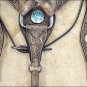 HILASON RUSTIC VINTAGE LEATHER HORSE HEADSTALL BREAST COLLAR TURQUOISE CONCHO