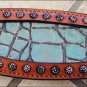 HILASON WESTERN TURQUOISE CROCODILE EMBOSSED LEATHER INLAY HORSE BREAST COLLAR