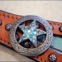 HILASON WESTERN TURQUOISE CROCODILE EMBOSSED LEATHER INLAY HORSE BREAST COLLAR