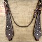 F305 HILASON WESTERN HORSE BRIDLE HEADSTALL DARK BROWN W/ SNAKE PRINT INLAY