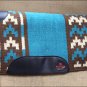 MADE N USA HILASON WESTERN WOOL SHOCK BUSTER SADDLE BLANKET PAD TEAL BROWN BEIGE