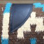 MADE N USA HILASON WESTERN WOOL SHOCK BUSTER SADDLE BLANKET PAD TEAL BROWN BEIGE