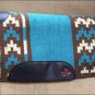 MADE N USA HILASON WESTERN WOOL SHOCK BUSTER SADDLE BLANKET PAD TEAL BROWN BEIGE