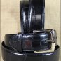 40 X 1 1/2" 3D BLACK MENS DRESS BLACK GATOR PRINT LEATHER BELT REMOVABLE BUCKLE