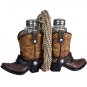 RIVERS EDGE COWBOY HOME D&Atilde;�COR HAND PAINTED BOOT W/ GLASS SHAKER S&P