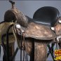 HILASON TREELESS WESTERN LEATHER TRAIL BARREL RACING SADDLE 15 W/ BRIDLE COLLAR