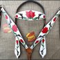 S80 HILASON WESTERN LEATHER HORSE HEADSTALL BRIDLE BREAST COLLAR ROSE CROSS GUN