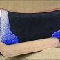 FP835-F HILASON WESTERN WOOL FELT SADDLE PAD W/ BLUE ALLIGATOR PRINT LEATHER