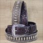 WESTERN ARIAT TOOLED CROSS STUDS CONCHO LEATHER BROWN MENS BELT 32-46 inches