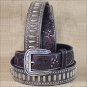 WESTERN ARIAT TOOLED CROSS STUDS CONCHO LEATHER BROWN MENS BELT 32-46 inches