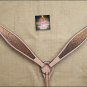 HILASON WESTERN LEATHER HORSE BREAST COLLAR TAN GOLD INLAY