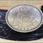 811BK 24 inch JUSTIN BLACK TOOL LEATHER CHILDREN'S BELT WITH CHAMPION BUCKLE