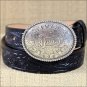 811BK 24 inch JUSTIN BLACK TOOL LEATHER CHILDREN'S BELT WITH CHAMPION BUCKLE