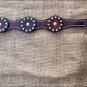 S501 HILASON WESTERN LEATHER HORSE BREAST COLLAR DARK BROWN W/ GREEN RHINESTONES