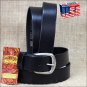 32IN. BLACK 1.5in CASUAL PLAIN STRAP LEATHER BELT MADE IN USA