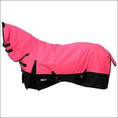 75 inch PINK TOUGH-1 600D WATERPROOF POLY FULL NECK TURNOUT HORSE BLANKET