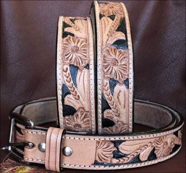 48 inch NEW HILASON TAN HANDMADE WESTERN WORK LEATHER MEN GUN HOLSTER BELT
