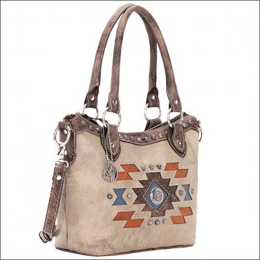 AMERICAN WEST LEATHER ZUNI PASSAGE CONVERTIBLE BUCKET TOTE HAND BAG PURSE SAND