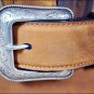 3D 32 x 1 1/2 INCH BROWN MEN'S WESTERN BASIC LEATHER BELT REMOVABLE BUCKLE