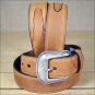 3D 32 x 1 1/2 INCH BROWN MEN'S WESTERN BASIC LEATHER BELT REMOVABLE BUCKLE