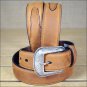 3D 32 x 1 1/2 INCH BROWN MEN'S WESTERN BASIC LEATHER BELT REMOVABLE BUCKLE