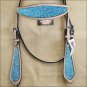 HILASON WESTERN LEATHER HORSE HEADSTALL BRIDLE TAN TURQUOISE INLAY