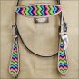 HILASON WESTERN LEATHER HORSE HEADSTALL BRIDLE TAN AZTEC INLAY