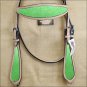 HILASON WESTERN LEATHER HORSE HEADSTALL BRIDLE TAN LIME GREEN INLAY