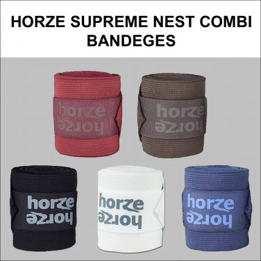 HORZE SUPREME NEST ELASTIC POLAR FLEECE HORSE LEG WRAP COMBI BANDAGE SET OF 4