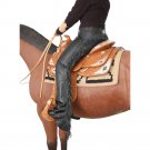 X SMALL TOUGH 1 LIGHTWEIGHT SMOOTH LEATHER CHAP W/ FRINGE BLACK