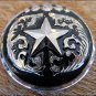 CN048F- 1 STAR ROUND ANTIQUE SILVER CONCHOS SADDLE HEADSTALL HORSE TACK 1.5IN