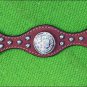 HILASON WESTERN MAHOGANY LEATHER HORSE HEADSTALL BREAST COLLAR W/ CONCHO
