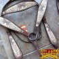HILASON WESTERN LEATHER HORSE HEADSTALL BREAST COLLAR CROSS GUN ANGEL WINGS