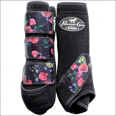 SML PROFESSIONAL CHOICE SPORTS MEDICINE HORSE LEG BOOTS 4 PACK ROSE BLACK