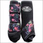 SML PROFESSIONAL CHOICE SPORTS MEDICINE HORSE LEG BOOTS 4 PACK ROSE BLACK