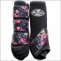 SML PROFESSIONAL CHOICE SPORTS MEDICINE HORSE LEG BOOTS 4 PACK ROSE BLACK