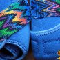 SMALL HILASON ZIGZAG BLUE HORSE FRONT LEG PROTECTION ULTIMATE SPORTS BOOTS PAIR