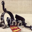 HILASON ANTIQUE BROWN MEN SPUR BOTTLE OPENER SHANK HORSESHOE MOTIF