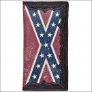 7 1/4 x 3 1/2 3D TAN WESTERN HAND TOOLED VINTAGE FLAG LEATHER MENS RODEO WALLET